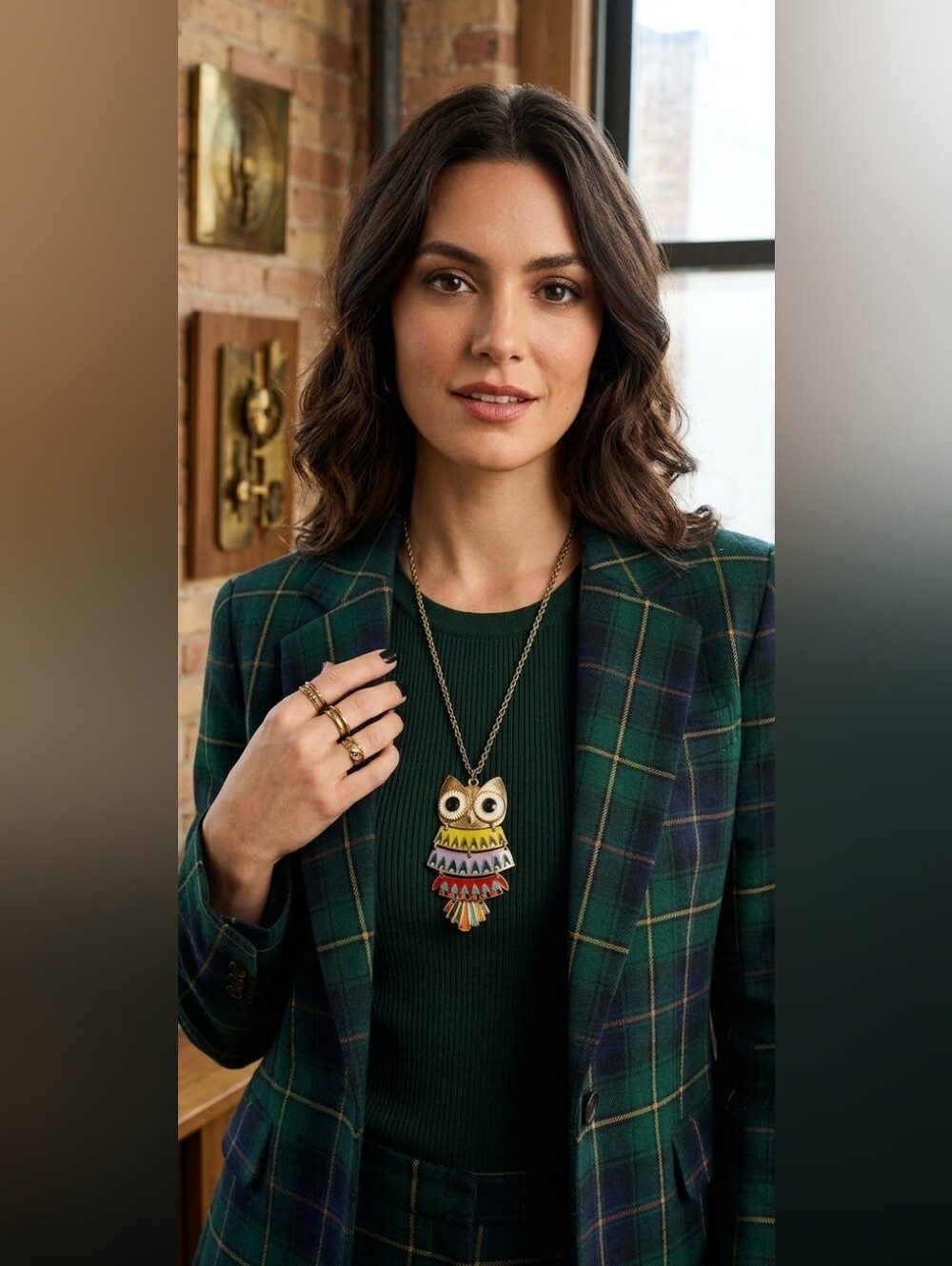 Colorful Owl Pendant Necklace